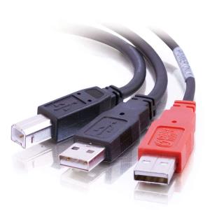 USB 2.0 Y-cable B Male To (2) USB A Male