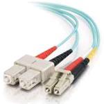 Fibre Optic Cable Lc-sc 10GB 50/125 Om3 Duplex Multimode Pvc (lszh) Aqua 1m