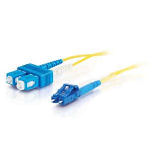 Fibre Optic Cable Lc-sc 9/125 Os1 Duplex Singlemode Pvc (lszh) Yellow 1m
