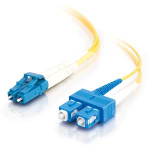 Fibre Optic Cable Lc-sc 9/125 Os1 Duplex Singlemode Pvc (lszh) Yellow 2m