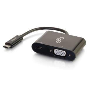 USB-C to VGA+USB-C Charging Black