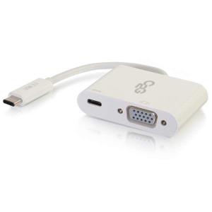 USB-C to VGA+USB-C Charging White