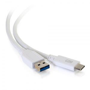 USB-C Male to USB-A Male Cable - USB 3.2 Gen 1 (5Gbps) - White 90cm
