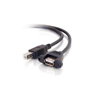 Panel-Mount USB 2.0 A Female to B Male Cable 90cm