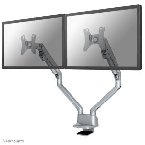 Full Motion Desk Mount for 10-32in Monitor Screen Height Adjustable (gas spring) - Silver