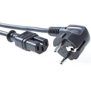 Power Cable 230v Cee 7/7 Shuko Angled C15 Black 1.5m
