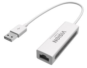 USB Ethernet Adaptor Engineered Connectivity Solution, White Chassis