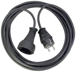 230v Extension Cable Schuko Male - Shuko Female Black