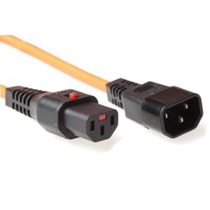 Connection Cable - 230v C13 Lockable - C14 Orange