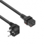 Connection Cable - 230v Schuko Male (angled) - C19 Lockable Black