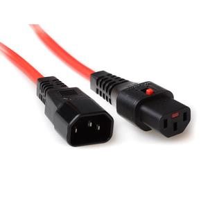 Connection Cable - 230v C13 Lockable - C14 Red 3m