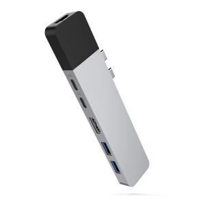 Net Hub 6 In 2 USB-c For MacBook Pro Silver